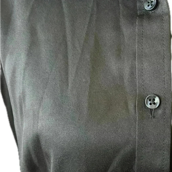 Women’s Long Sleeve Button Down Fitted Shirt Black Office Professional - Picture 2 of 5